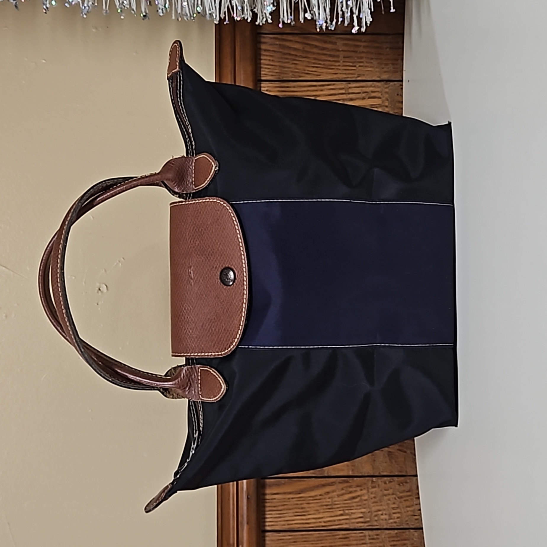 Longchamp Purple And Black Tote Bag